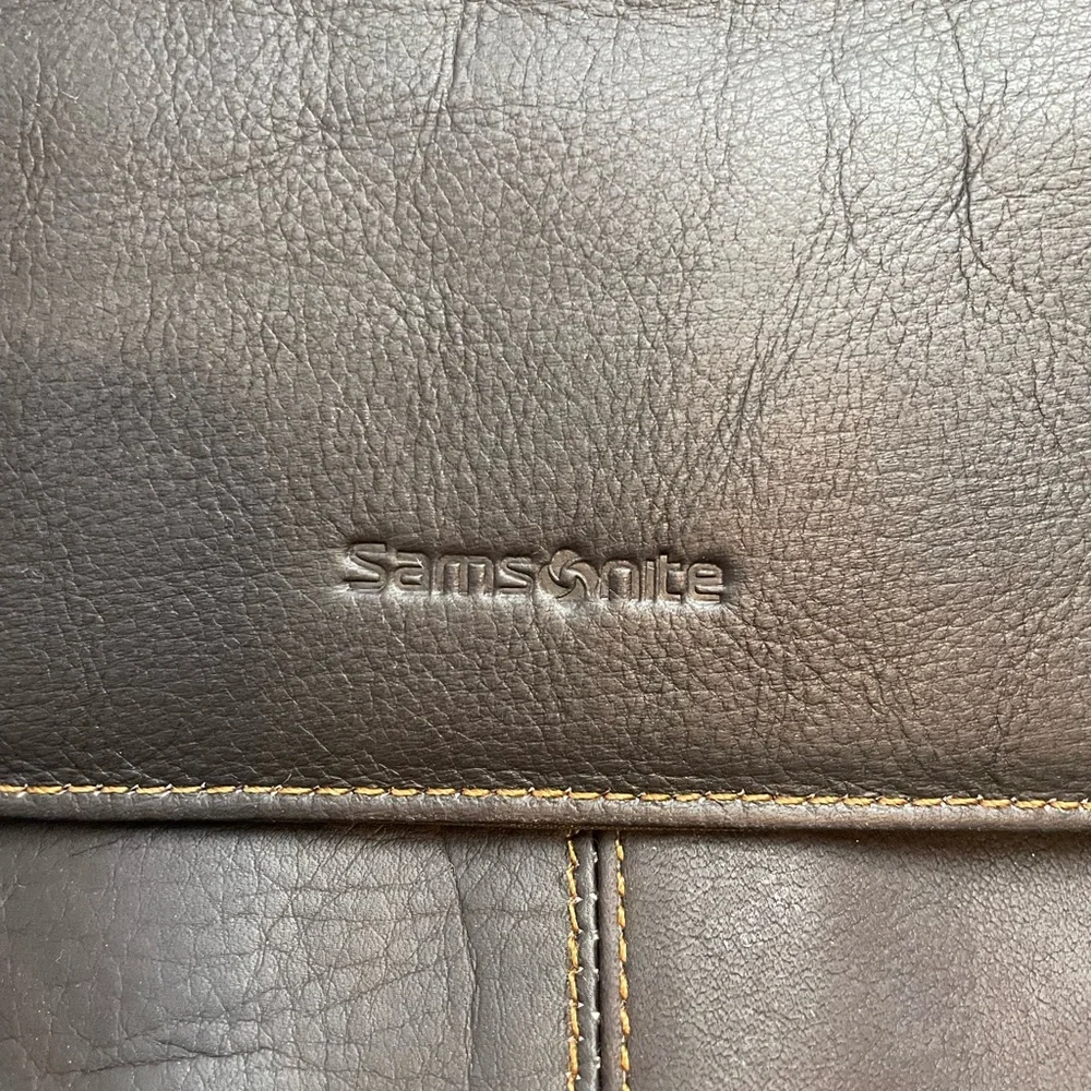 Samsonite Brown Leather Men's Laptop Bag